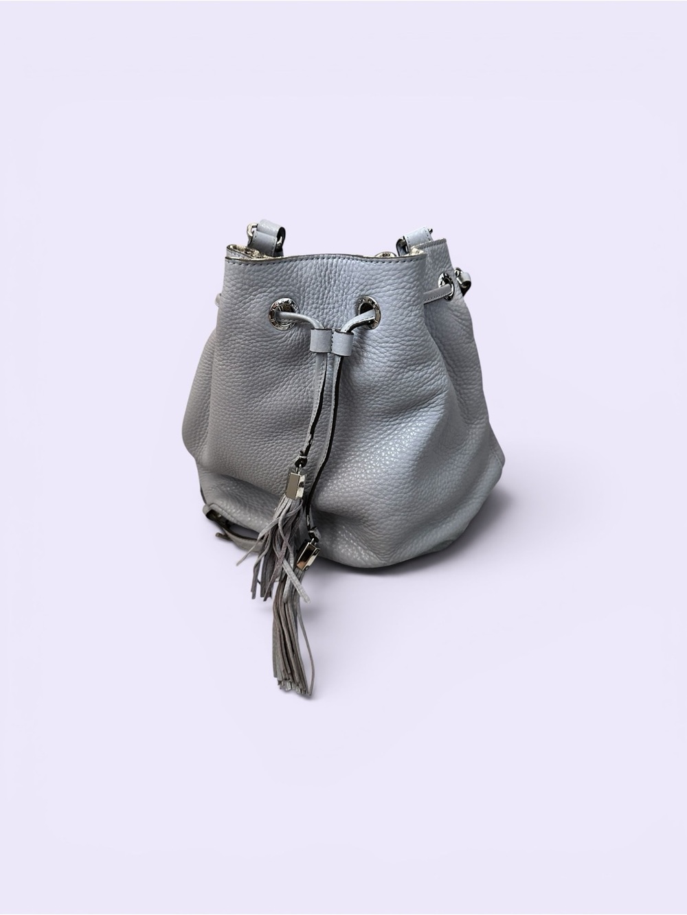 Lavender Drawstring Bucket Bag - Picture 2 of 11